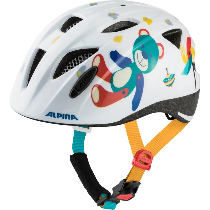 Alpina Kids Ximo White Bear Gloss, Größe 47 - 51 cm - Fahrradhelm, Farbe Weiß