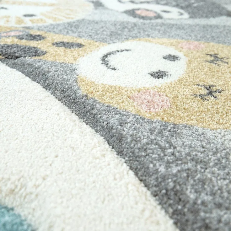 Kinderteppich »Cosmo 343«, Paco Home, rechteckig, Höhe 12 mm, 3D-Design, niedliches Tier Motiv, Pastell-Farben, Kinderzimmer