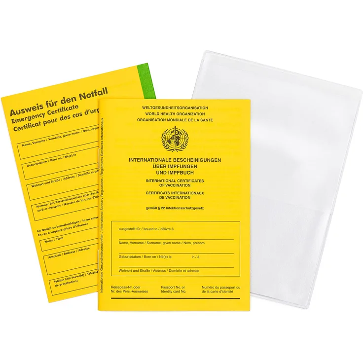 WEIDEBACH® Impfpass STANDARD mit Impfpass Hülle und Notfallausweis - Impfkompass, Impfausweis, Impfbuch, internationaler Impfausweis Erwachsene u-heft