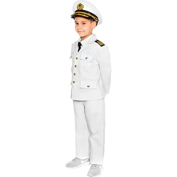Maskworld Authentisches Kapitän Kinder-Kostüm - Verkleidung Uniform Anzug für kleine Seefahrer - Karneval Fasching & Halloween - Größe 116