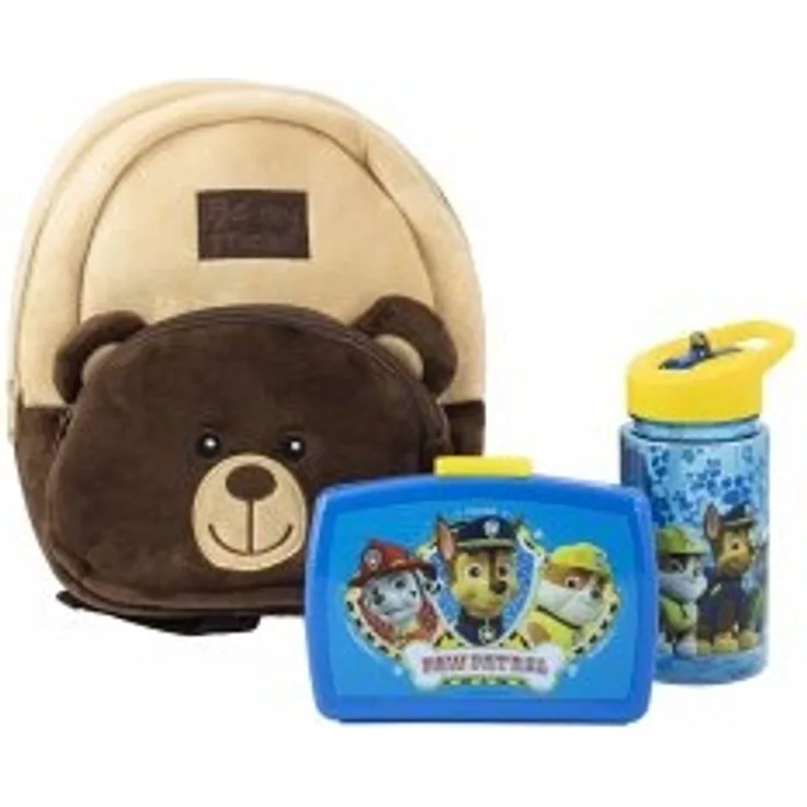 Plschrucksack Milly Bear Boy mit Brotdose und Trinkflasche