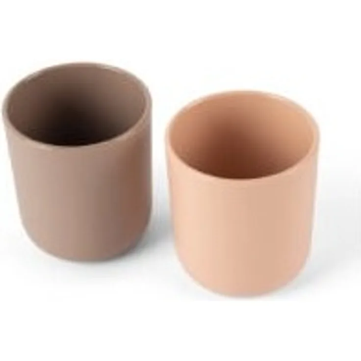 TINY Dinnertime 2 Becher fÃ¼r Kleinkinder aus recyceltem Biokunststoff - Sand/Mocca - dantoy 6232