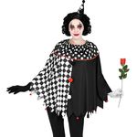 Widmann - Kostüm Harlekin, Poncho, Zirkus, Clown, Karneval, Mottoparty