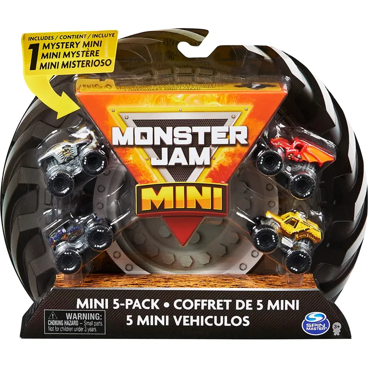 Monster Jam – Set mit 5 Mini-Fahrzeugen 1:87 – 5 authentische Monster Trucks offizielles Mini-Format – zum Sammeln Maßstab 1:87 – Show Monster Jam – Spielzeug für Kinder ab 3 Jahren