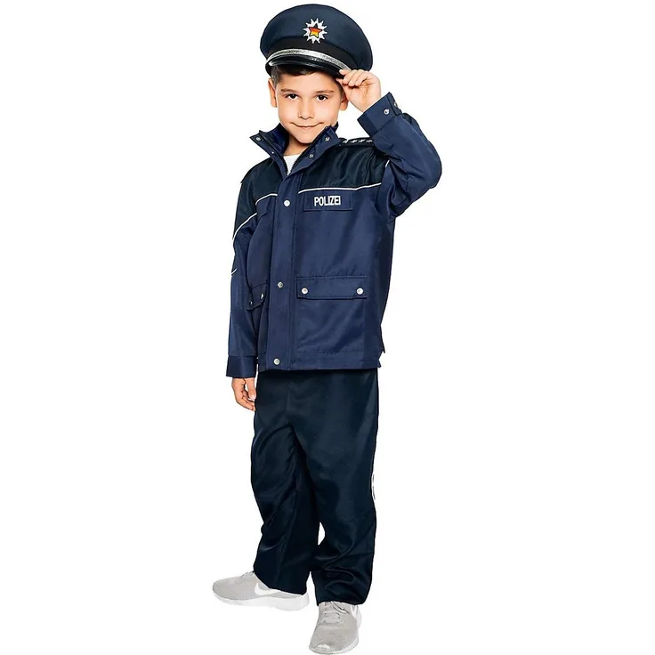 Maskworld Authentische Polizei-Uniform für Kinder - Polizist Kinder-Kostüm für Karneval Fasching & Halloween - Verkleidung Anzug Größe 104