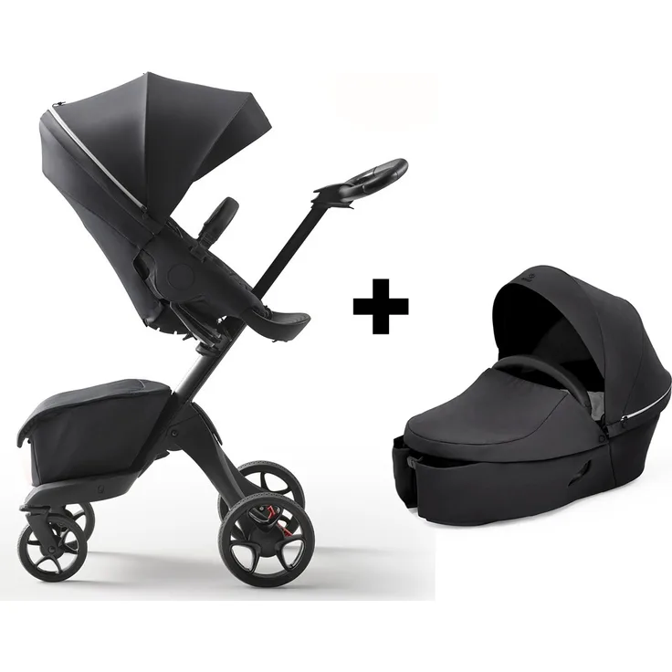Stokke 'Xplory X' Kombikinderwagen 2in1 Rich Black inkl. Sitz und Babywanne