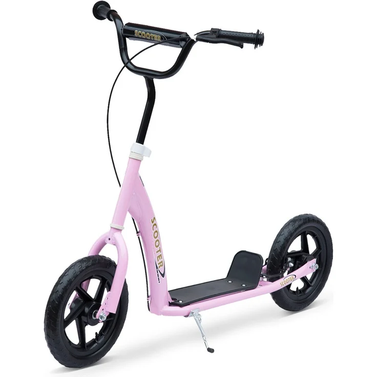 Kinderroller Anti-Rutsch Trittfläche, Metallfahrradständer zum Parken, (Farbe: pink) – Bild 1