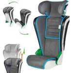 Walser Auto-Kindersitz Noemi, klappbarer Kinderautositz mit höhenverstellbarer Kopfstütze, ECE R129 geprüft, mitwachsend 3-8 Jahre Anthrazit/Blau