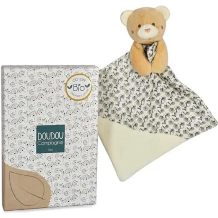 Doudou - Bär Bio Schnuffeltuch 20cm 3x2 ass, 1x Stück, zufällige Auswahl