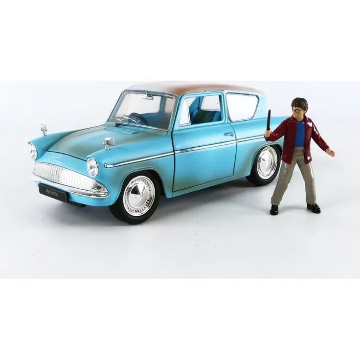 Jada JA31127 1:24 1959 Ford Anglia mit Harry Potter Figur, rostig blau