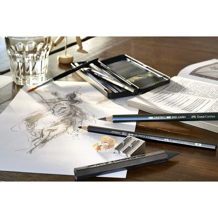 Faber-Castell Aquarellbleistifte Graphite Aquarelle, HB 2B 4B 6B 8B, 5er Set – Bild 4