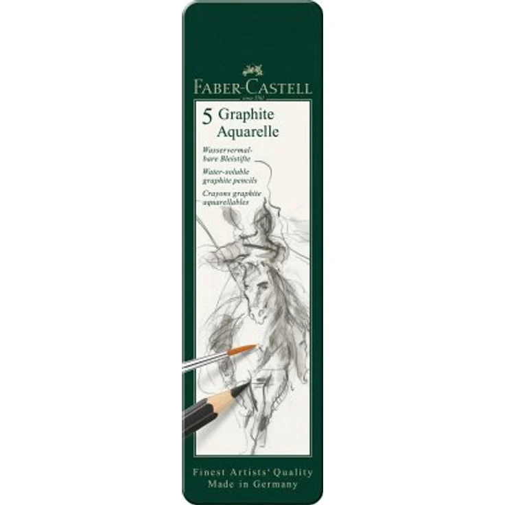 Faber-Castell Aquarellbleistifte Graphite Aquarelle, HB 2B 4B 6B 8B, 5er Set – Bild 2