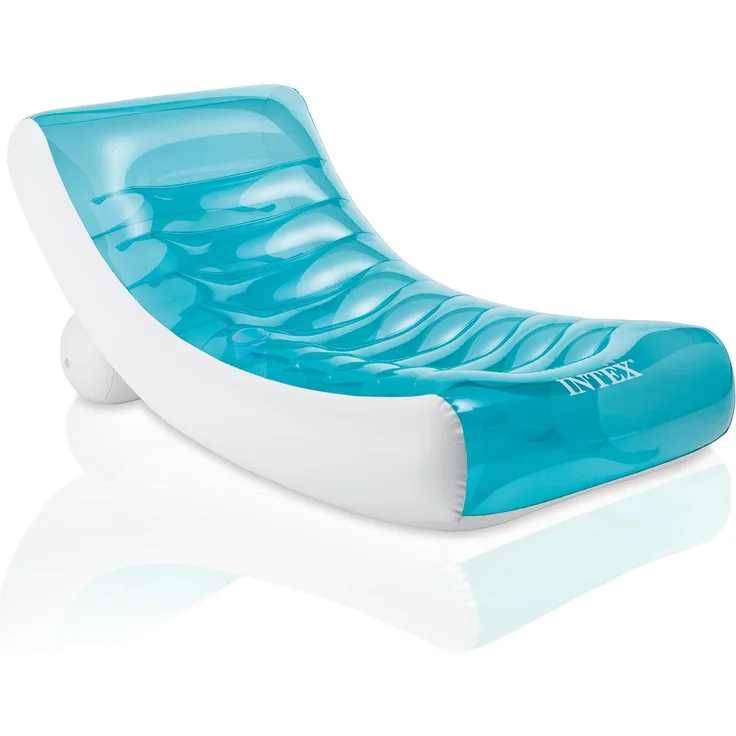 Intex 'Luftmatratze Wasserliege Rockin` Lounge', 188 x 99 cm, integrierter Getränkehalter, blau/weiß