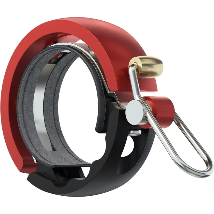 Knog Oi Luxe Fahrradklingel - Schwarz/Rot - Large, 23. 8mm-31. 8mm. – Bild 1