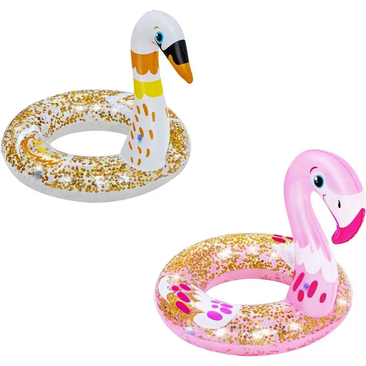 Bestway® Glitzernder Schwimmring mit Tierkopf, sortiert, 1x Stück, zufällige Auswahl