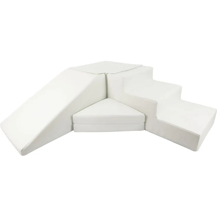Velinda 4 Großbausteine Schaumstoffbausteine Spielbausteine Bauklötze Rutsche-Set (Farbe: weiß)