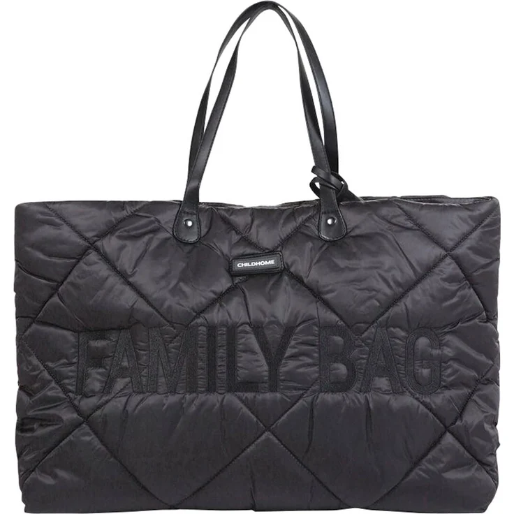Childhome, Family Bag, Wickeltasche, Reisetasche/Wochenendtasche, Großes Fassungsvermögen, inkl. abnehmbarer Tasche, Schwarz gesteppt – Bild 2