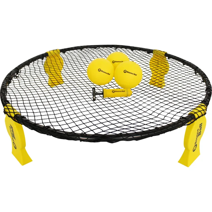 Bounce Ball Deluxe Set Roundnet Ballspiel mit Rundnetz Spielbällen Tragetasche