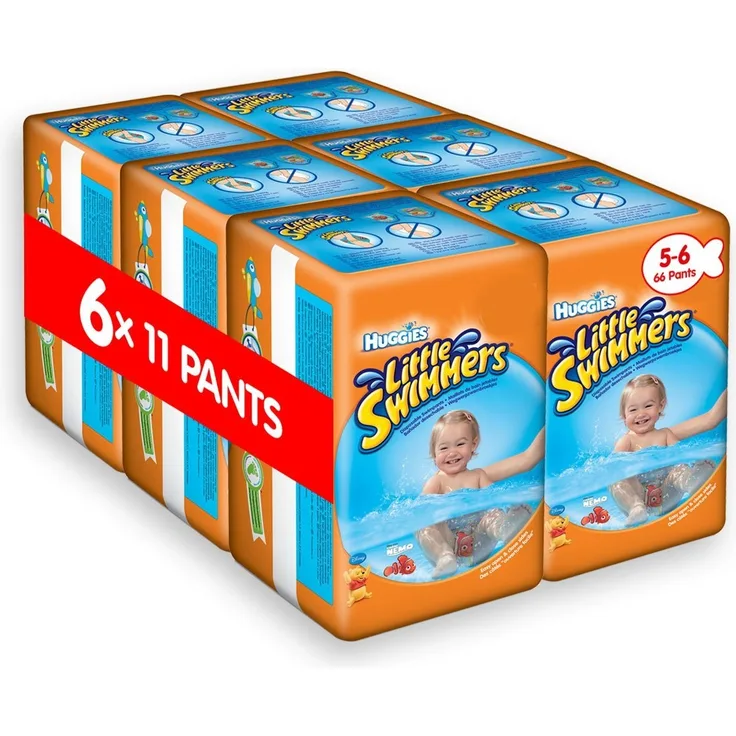 Huggies - Little Swimmers Einweg-Schwimmwindeln, Größe 5-6 (6 x 11 Stück)