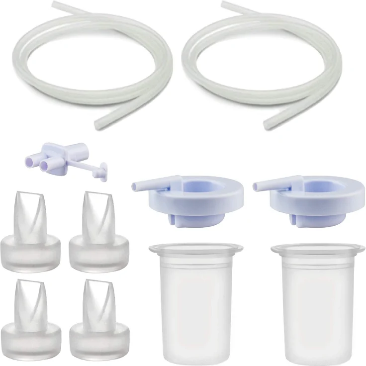 Pumpteile für Ameda Purely Yours Pumpen; Inkl. Top Cap Silikonmembran Entenschläuche und Adapter ersetzt Ameda Ersatzteil – Bild 1