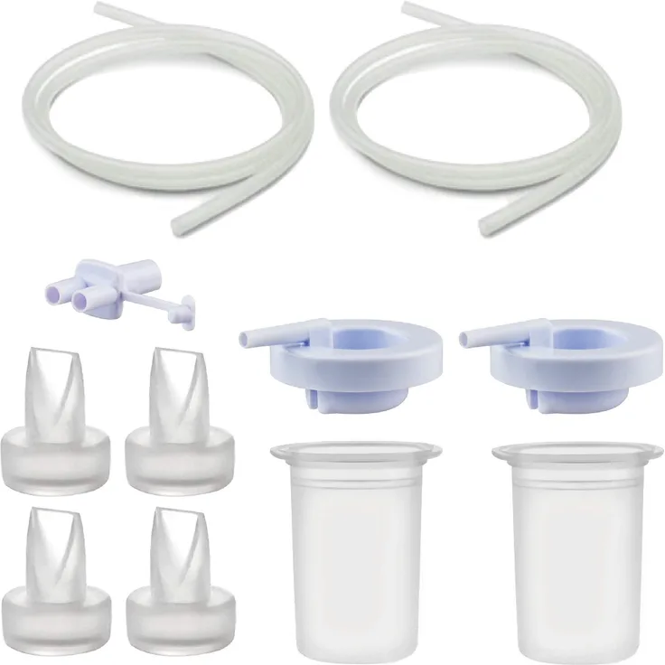 Pumpteile für Ameda Purely Yours Pumpen; Inkl. Top Cap Silikonmembran Entenschläuche und Adapter ersetzt Ameda Ersatzteil
