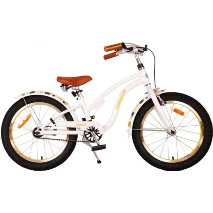 Volare Miracle Cruiser Kinderfahrrad - Mädchen - 18 Zoll - Weiß - Prime Collection