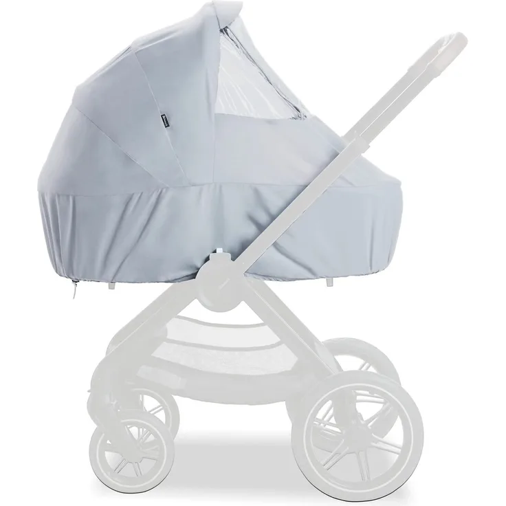 Hauck Regenschutz für Babywanne und Buggy Walk N Care, Einfach Zugängliches Sichtfenster, Universell Anpassbar dank Korderlzug, Wasser- und Sonnenblende, Klein Faltbar, PEVA-Folie Grey