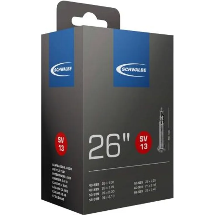 Schwalbe Schlauch SV13 40/62-559 - 26 Zoll 26x1. 50-2. 40 Zoll SV 40mm 26 Zoll Fahrradschlauch Sclaverand