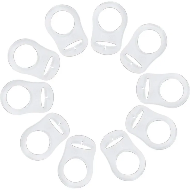 10Pcs Schnullerketten Schnuller Clip Schnullerband Baumwolle Band Halter Clip Adapter Ring für Baby Neugeboren Baby Shower Geschenk (#3)