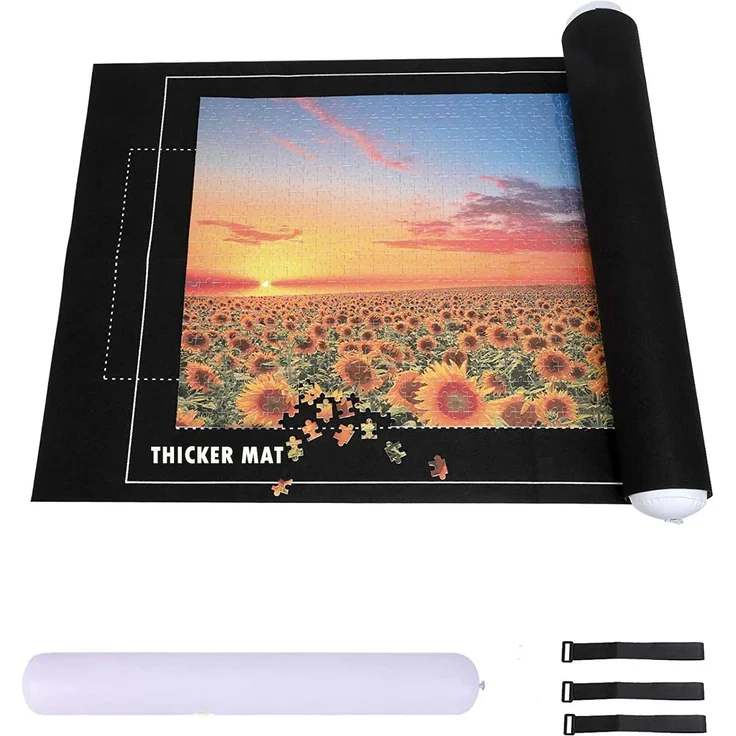 Celawork Puzzlematte für BIS 1500 2000 3000 Puzzle Teile Puzzle Pad Puzzleunterlage Puzzle Rollmatte Rollen Sie Puzzlematten für Puzzles auf 100 x 140 cm (Schwarz, für 3000) – Bild 1