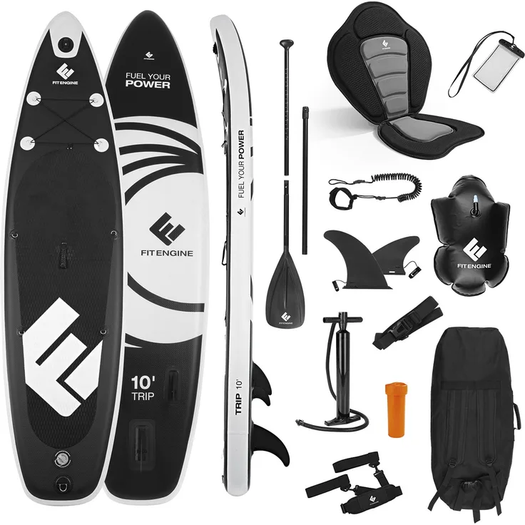 FitEngine Trip SUP-Board Set (Allrounder) - 10'- inkl. Kajak-Sitz