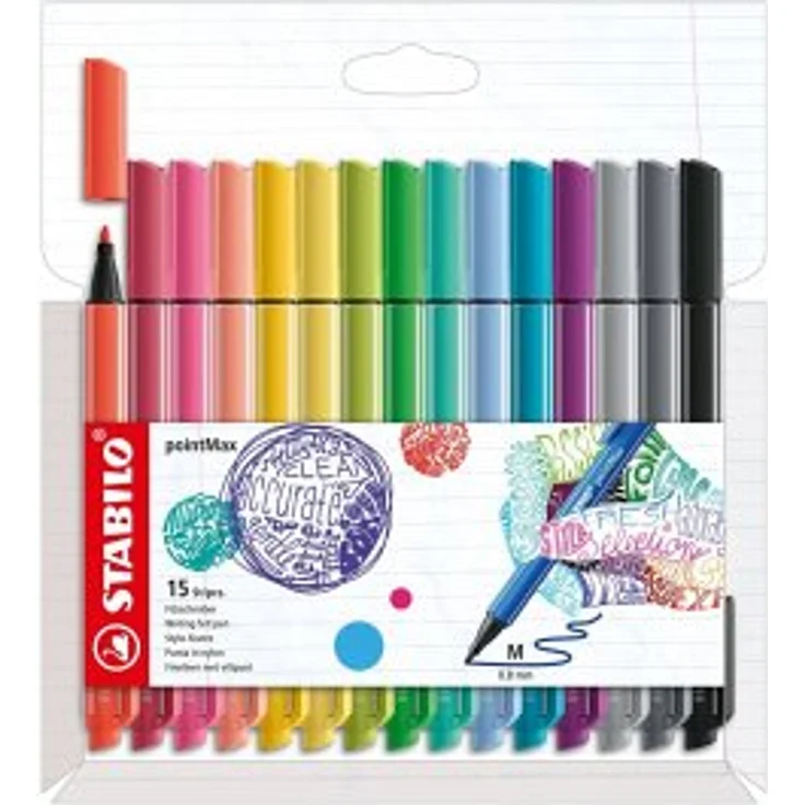 Filzschreiber - STABILO pointMax - 15er Pack - mit 15 verschiedenen Farben - Preisvergleich – Bild 2