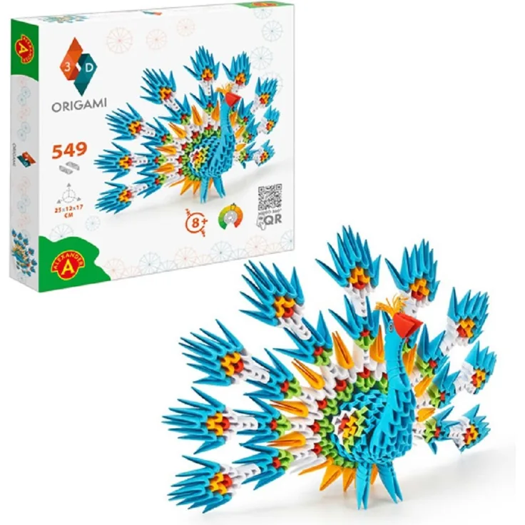 Bastelset Origami 3D Pfau