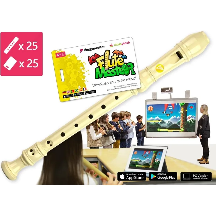 25-teilige Blockflötenkiste Flute Master 2