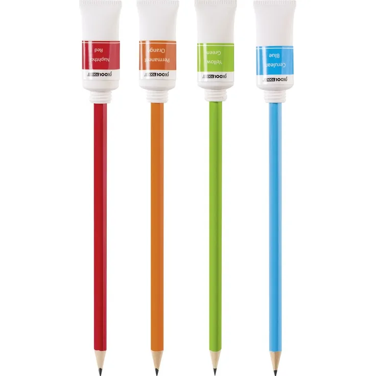 Bleistift mit Radiergummi „Farbtube“ Radiergummi: weiß