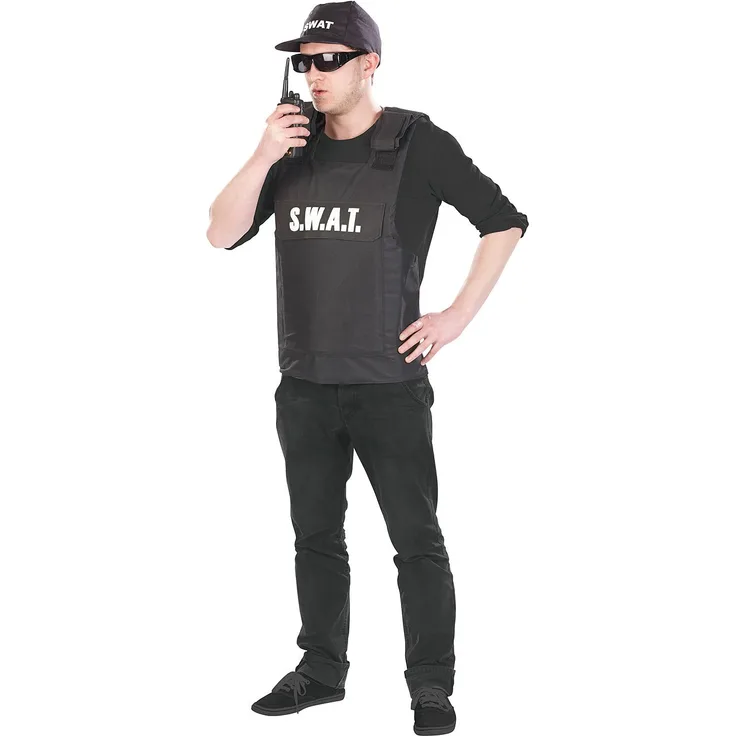 infactory Karneval-Kostüm Herren: Faschings-Kostüm S. W. A. T, 2-teilig, Einheitsgröße (Männer-Kostüm für Fasching)