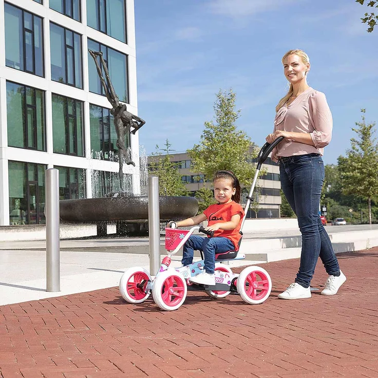 BERG 'Gokart Buzzy Bloom 2-in-1', inkl. Schubstange, ab 2 Jahren, max. belastbar bis 30 kg, hellblau/pink – Bild 3