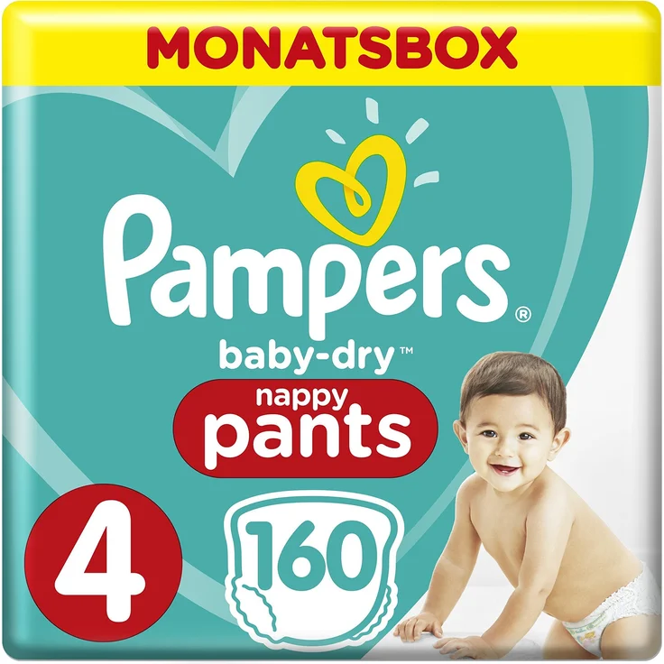 Pampers - Baby-Dry Pants Größe 4 Maxi Monatsbox (1 x 160 Stück) – Bild 1