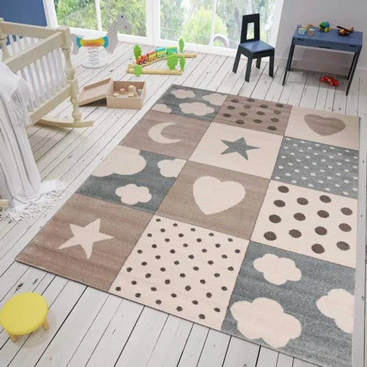 VIMODA Kinderteppich 'Herz Stern Mond' 120 x 170 cm – Bild 4