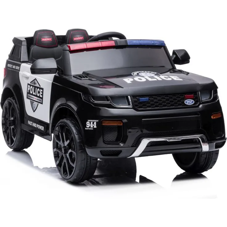 Kinder Elektroauto Police SUV Black 12V Kinderauto Kinderfahrzeug elektrisch Polizeiauto