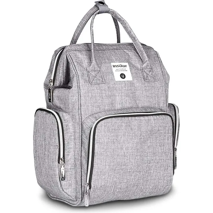 SONARIN Premium Baby Wickelrucksack mit Kinderwagen Strap, Feuchttücher Box, Wickeltasche,Reise-Rucksack-Organizer mit Flasche isoliert Taschen,Wasserdicht, Große Kapazität,Stilvoll(Grau)