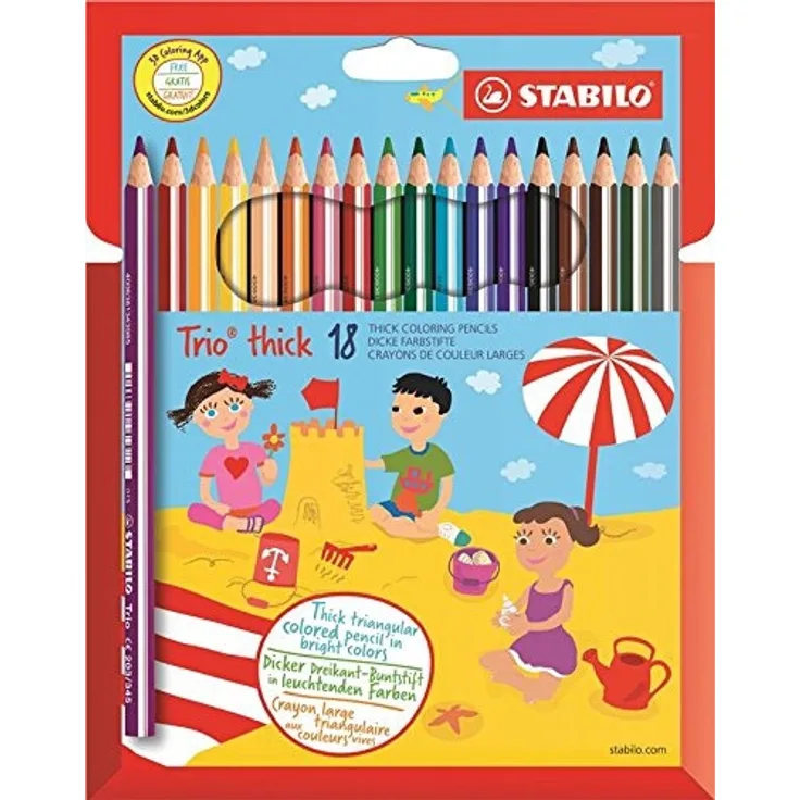 STABILO Dreikant-Buntstift - Trio dick - 18er Pack