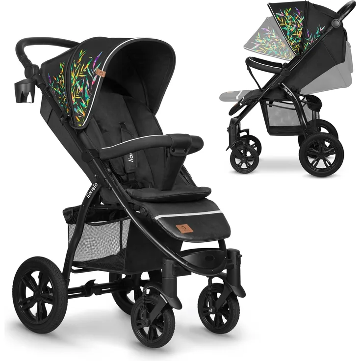LIONELO Annet Buggy bis 22 kg mit Liegefunktion, Kinderwagen klein zusammenklappbar mit Zubehör, Eva-Schaum-Räder, Moskitonetz, Fußdecke Getränkehalter, Korb (Dreamin, Tour)
