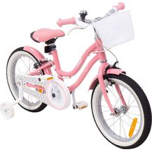 Image for Kinderfahrrad Starlight 16 Zoll Kinder Mädchen Fahrrad mit Stützrädern Korb rosa