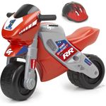 FEBER Famosa 800008171 MotoFEBER Racing - Laufräder mit Helm, für Kinder von 18 Monaten bis 3 Jahren, rot