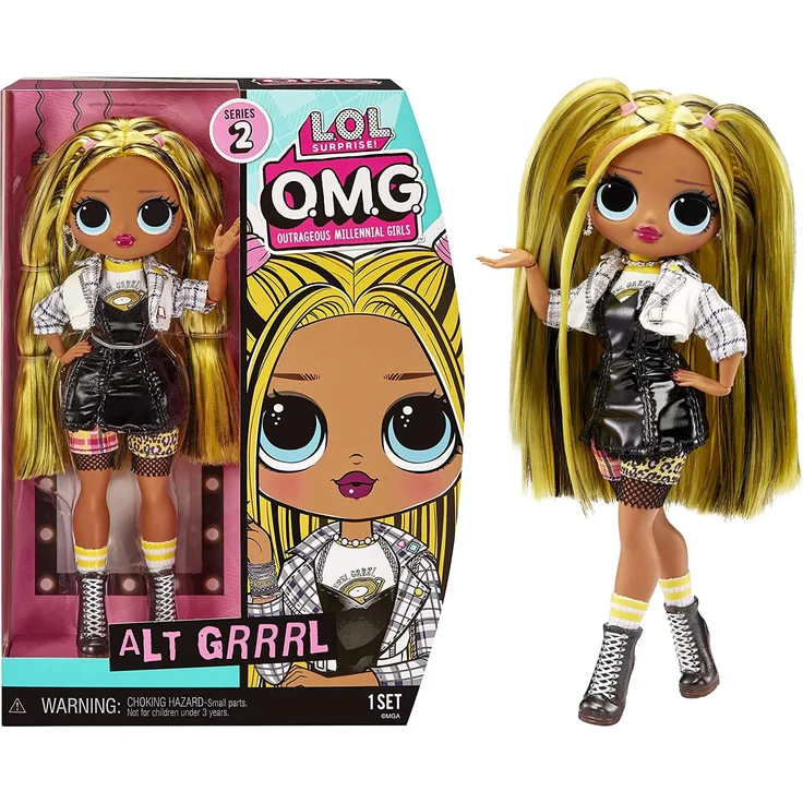 LOL Surprise OMG House of Surprises Serie 2 Modepuppe - ALT GRRRL - Inklusive Accessoires und Puppenständer - Zum Sammeln - Für Kinder ab 4 Jahren