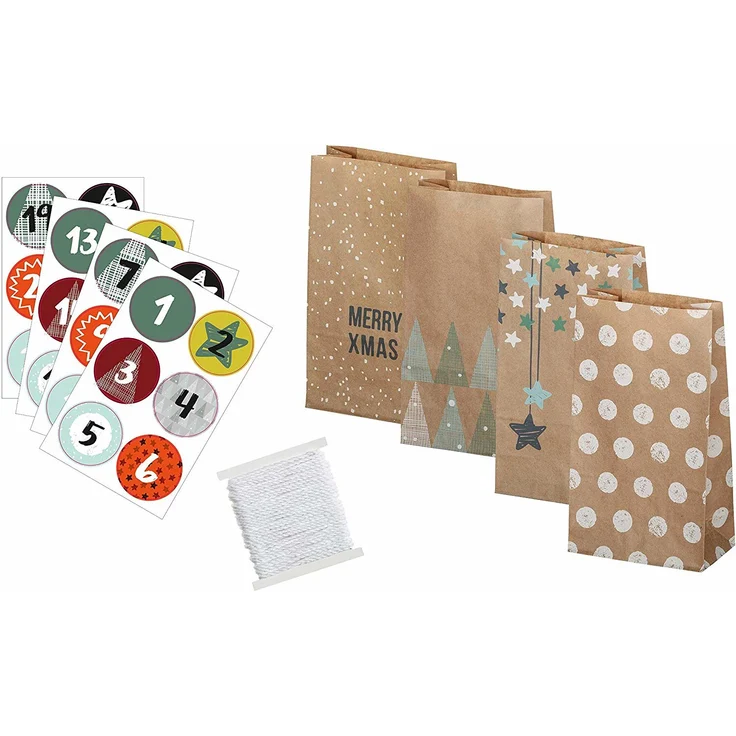 Folia - Adventskalender 24 Adventstütchen natur – Bild 1