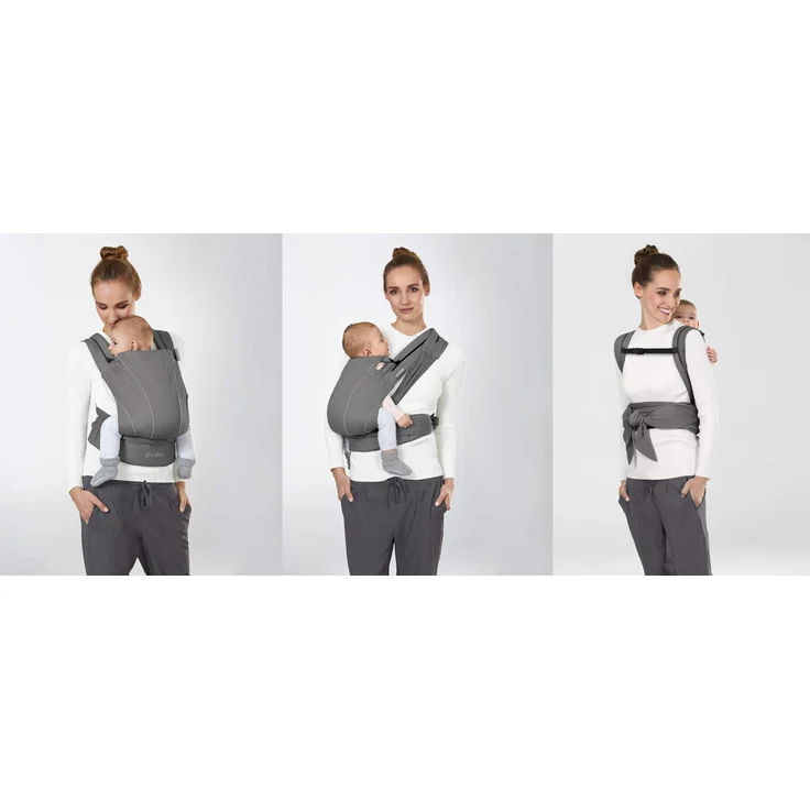 CYBEX Gold Babytrage MAIRA.tie, Ab Geburt bis ca. 2 Jahre (ca. 3,5 – 15 kg), 100% Baumwolle, Lavastone Black – Bild 7