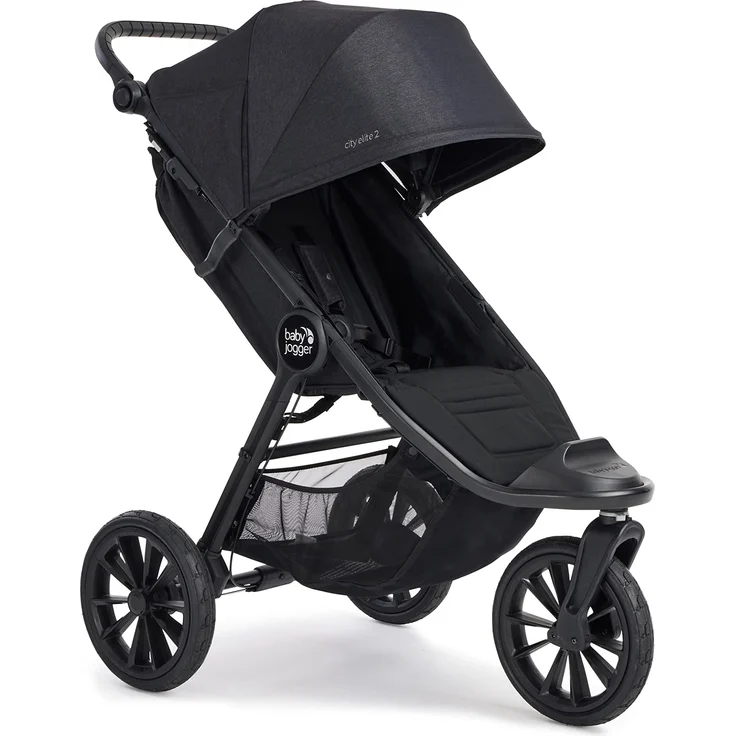 BABY JOGGER City Elite 2 Kombikinderwagen für jedes Gelände | Zusammenklappbarer und tragbarer Buggy | Opulent Black (schwarz) – Bild 1
