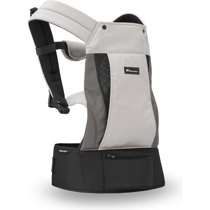 Bebeconfort PhysioNest Babytrage, Ergonomische Bauchtrage, nutzbar ab der Geburt bis ca. 3,5 Jahre, max. 15 kg, Grey Mist